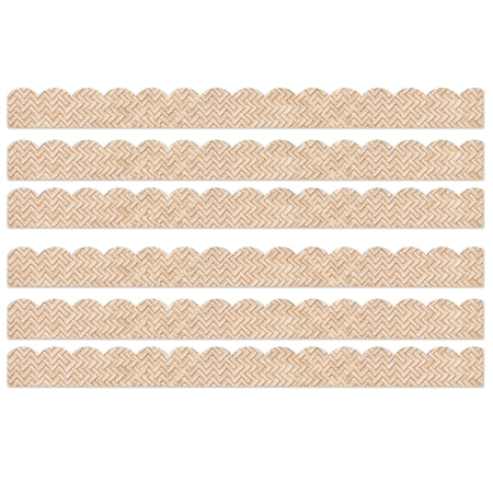 Carson Dellosa True to You Woven Bamboo Scalloped Bulletin Board Borders, 78PK 108523